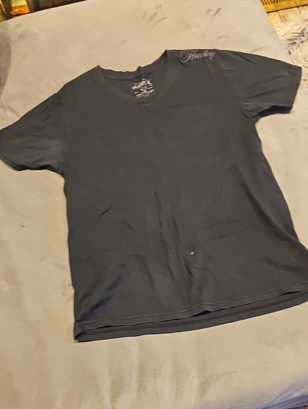 Hurley Black V-Neck Short Sleeve Tee